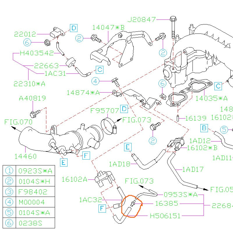 Subaru Intake Manifold Vaccum line Adapter