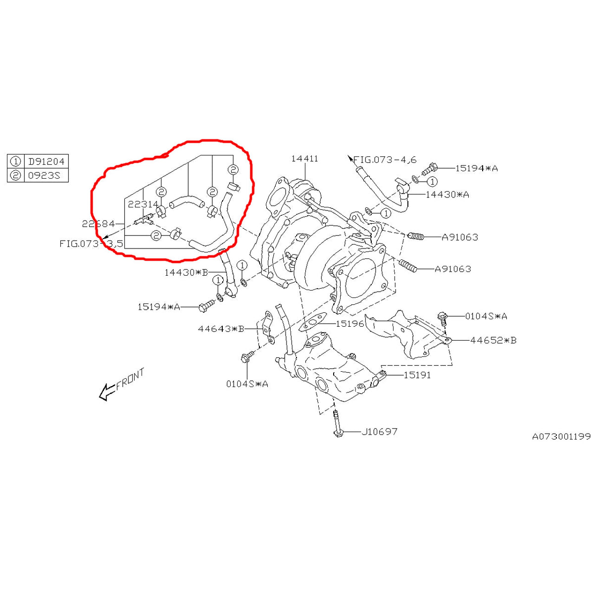Subaru Boost Control Line Assembly 2015-2021 WRX