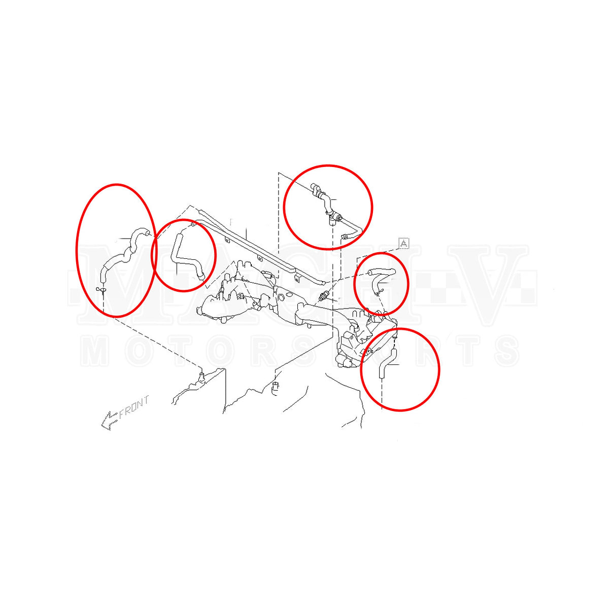 Subaru PCV Crossover Soft Hose Kit 2002-2005 WRX