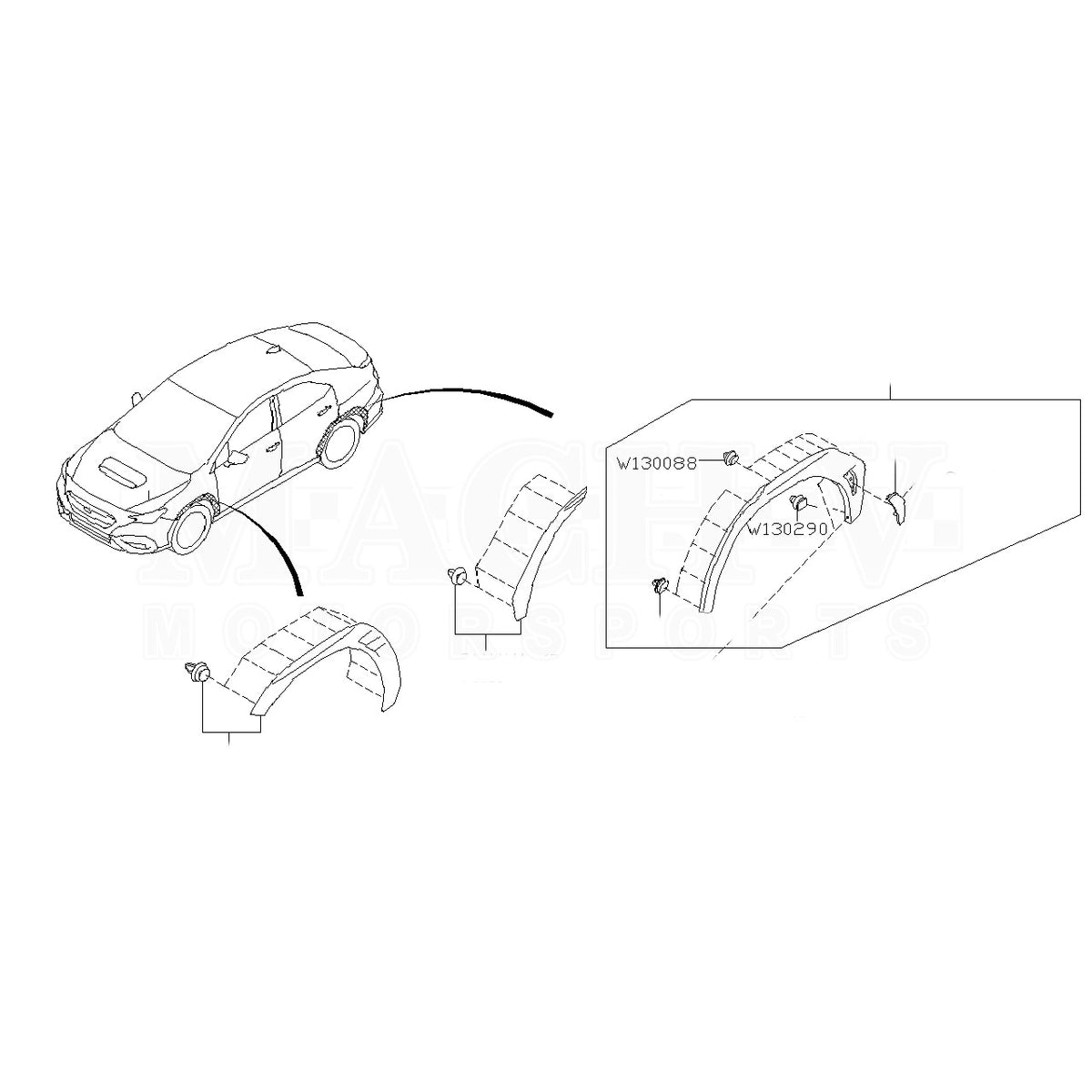 Subaru OEM Fender Flare Trim 2022+ WRX