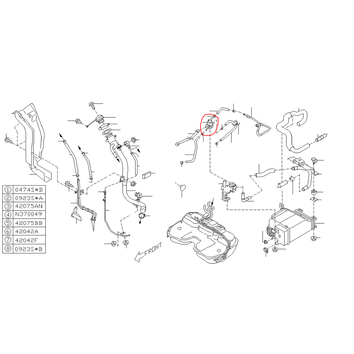 Subaru Fuel Vapor Pressure Control Valve 2005-2007 WRX/STI, 2005-2008 Forester