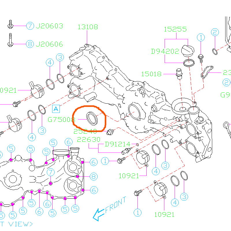 Subaru Front Cover Oil Seal  2015-2021 WRX