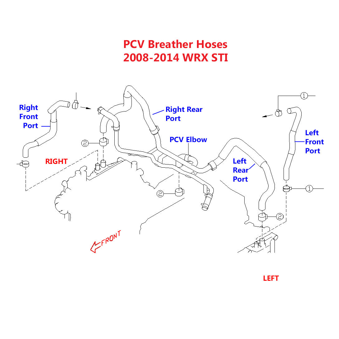 Subaru PCV Breather Hoses 2008-2014 STI