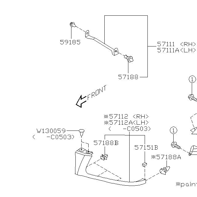 Subaru Front Headlamp Bezel Clips 2003-2005 Forester