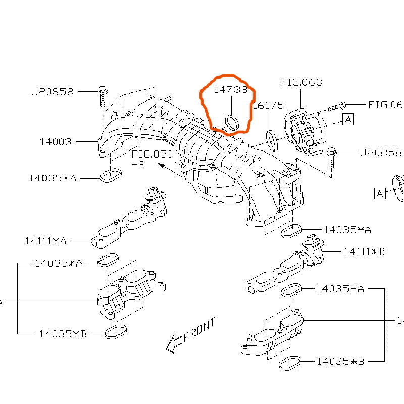 Subaru EGR-to-Intake Manifold O-ring Gasket 2015-2021 WRX
