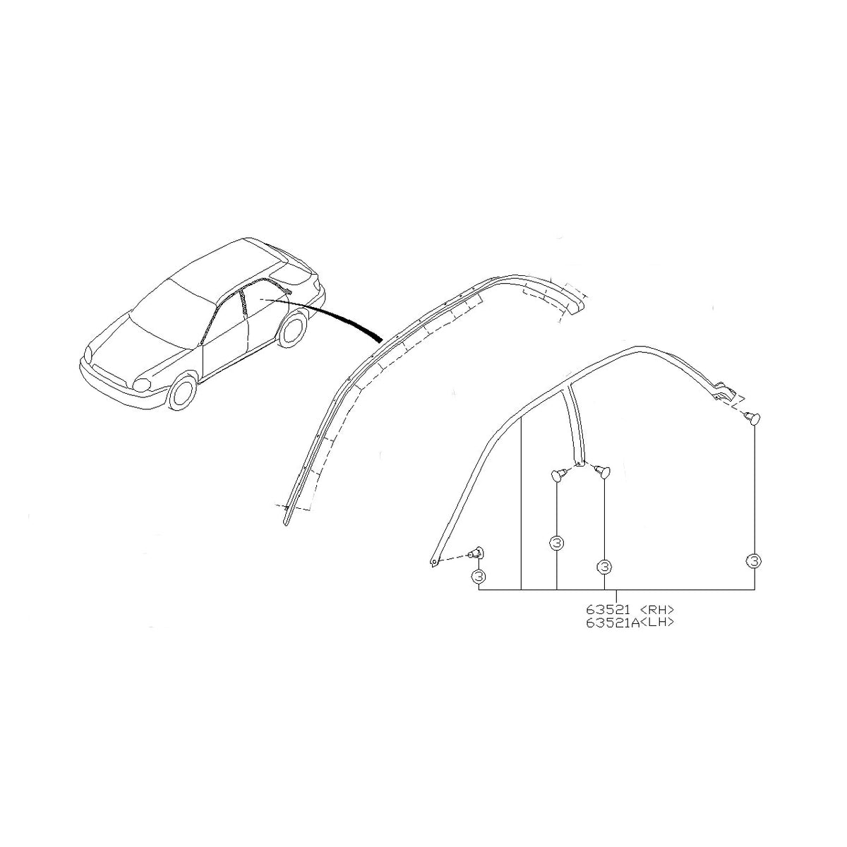 Subaru Door Weather Stripping 2002-2007 WRX/STI Wagon