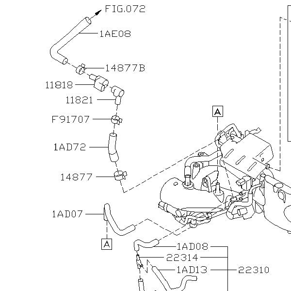Subaru Breather Hose PCV to Inlet 2012-2016 STI