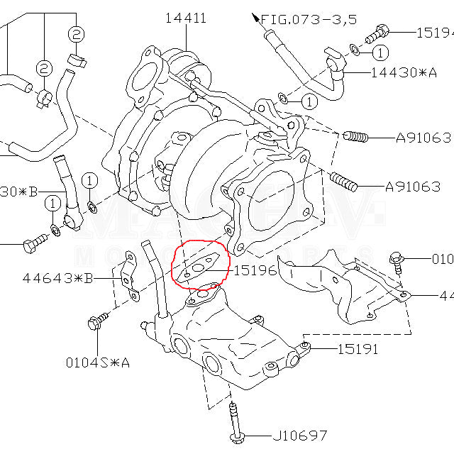 Subaru OEM Turbo to Oil Sump Gasket 2015-2021 WRX
