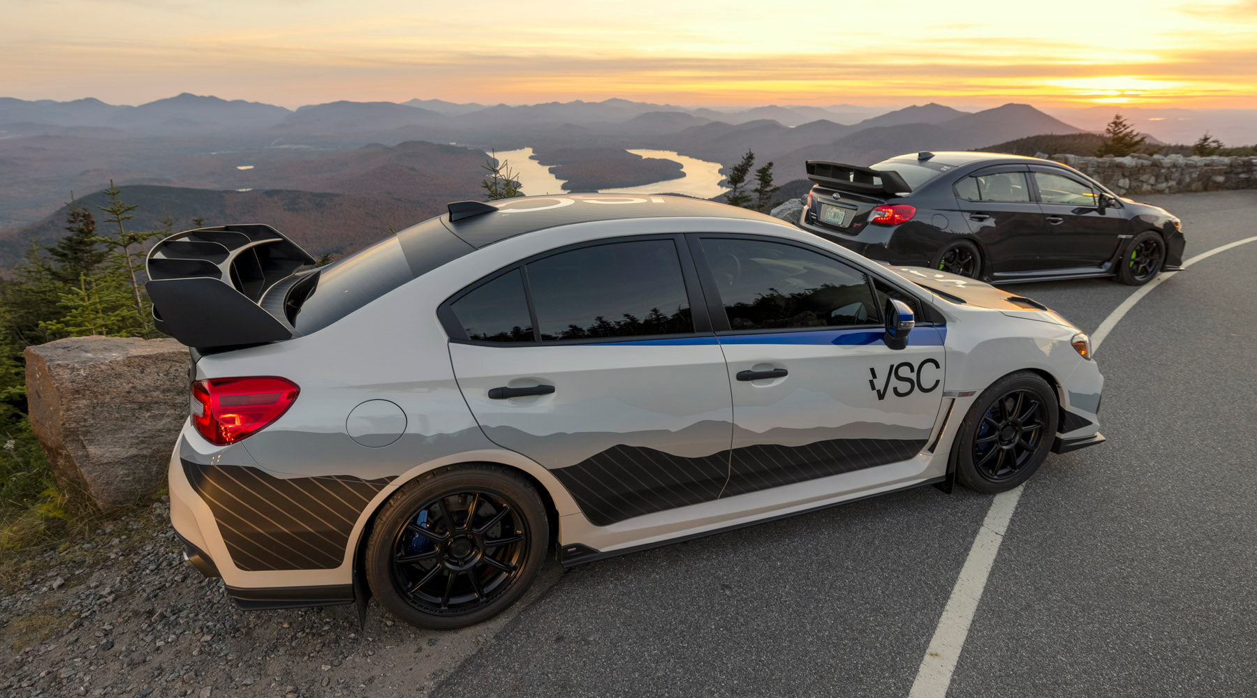 VSC Performance Subarus at sunset