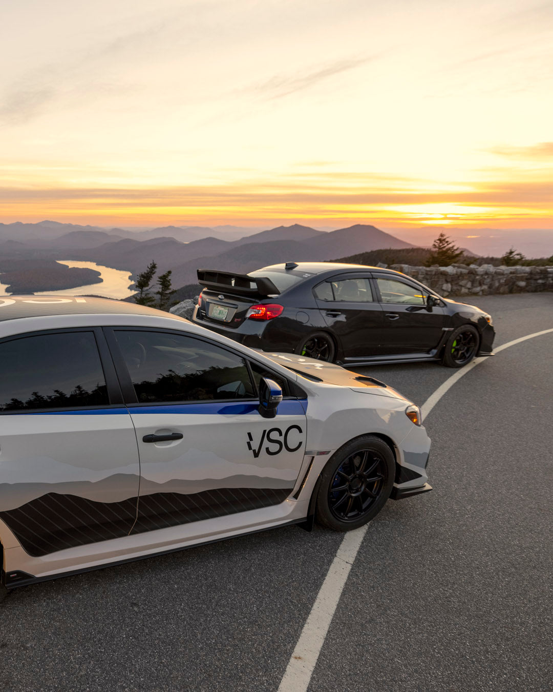 VSC Performance Subarus at sunset