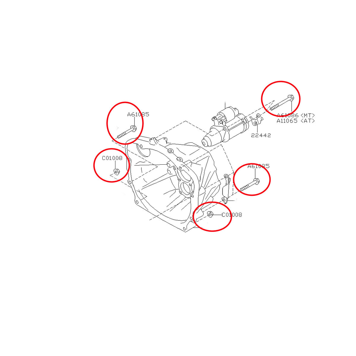 Subaru Bell Housing Bolt Kit 2013-2025 BRZ