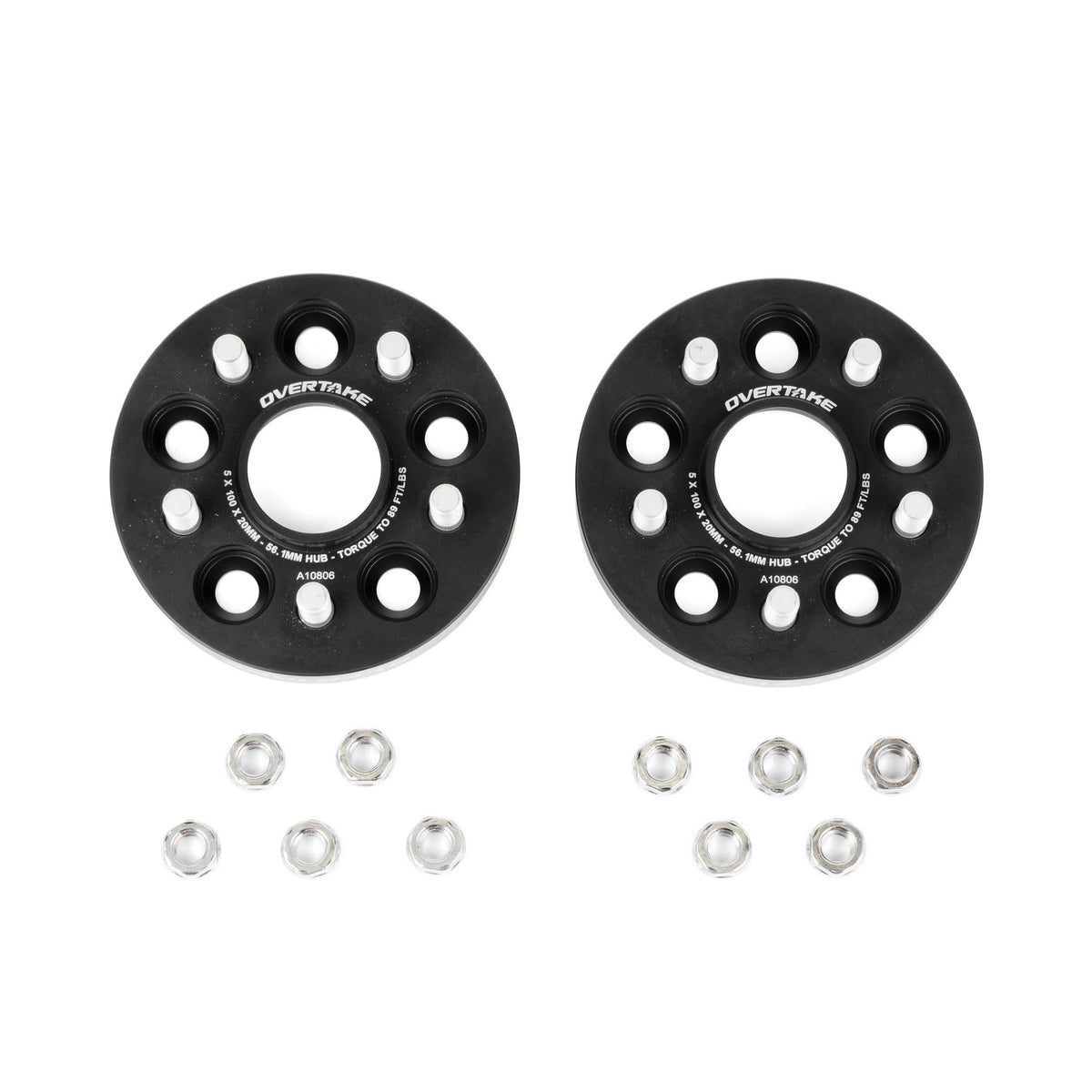 Overtake Bolt-On Wheel Spacers 5x100 20mm