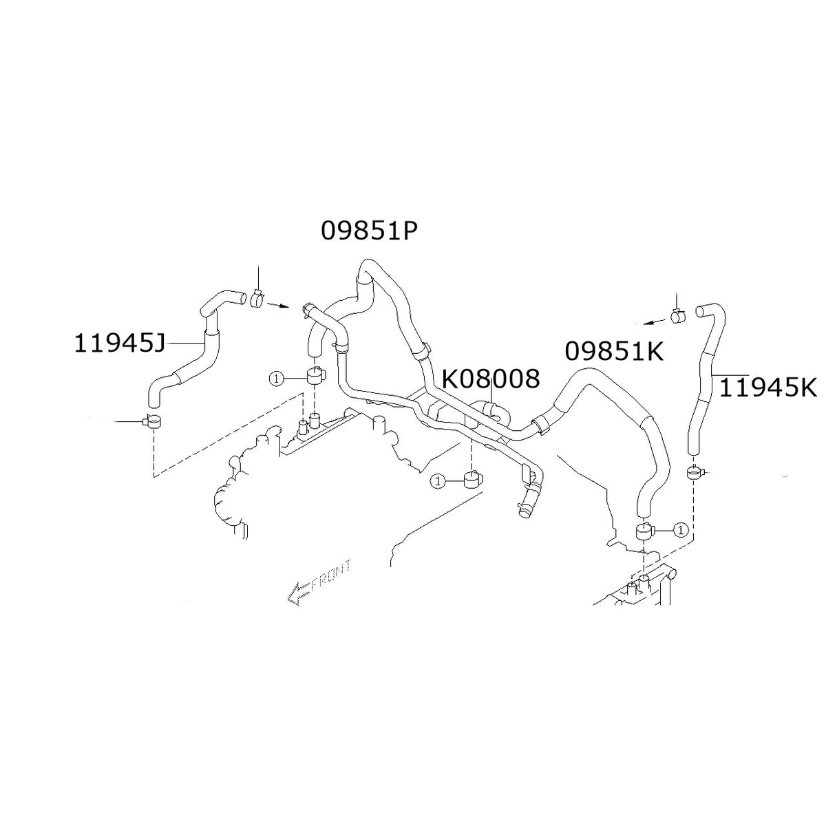 Subaru PCV Breather Hoses 2015-2016 STI
