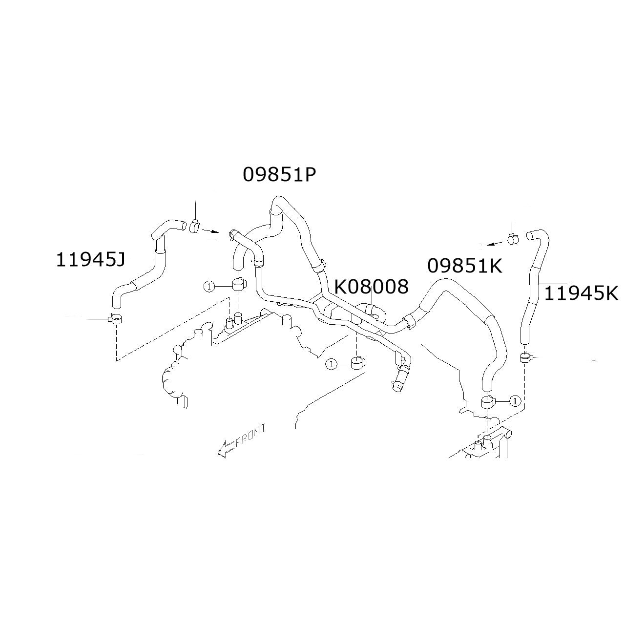 Subaru PCV Breather Hoses 2015-2016 STI