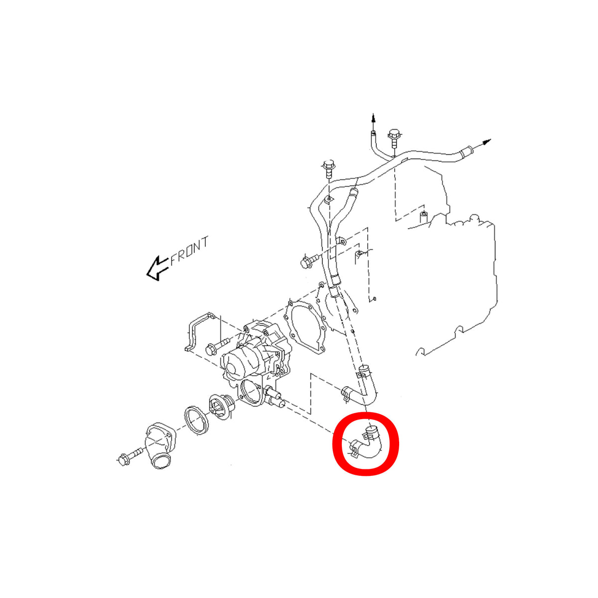 Subaru Water Pump Bypass Hose 2002-2014 WRX/2004-2021 STI