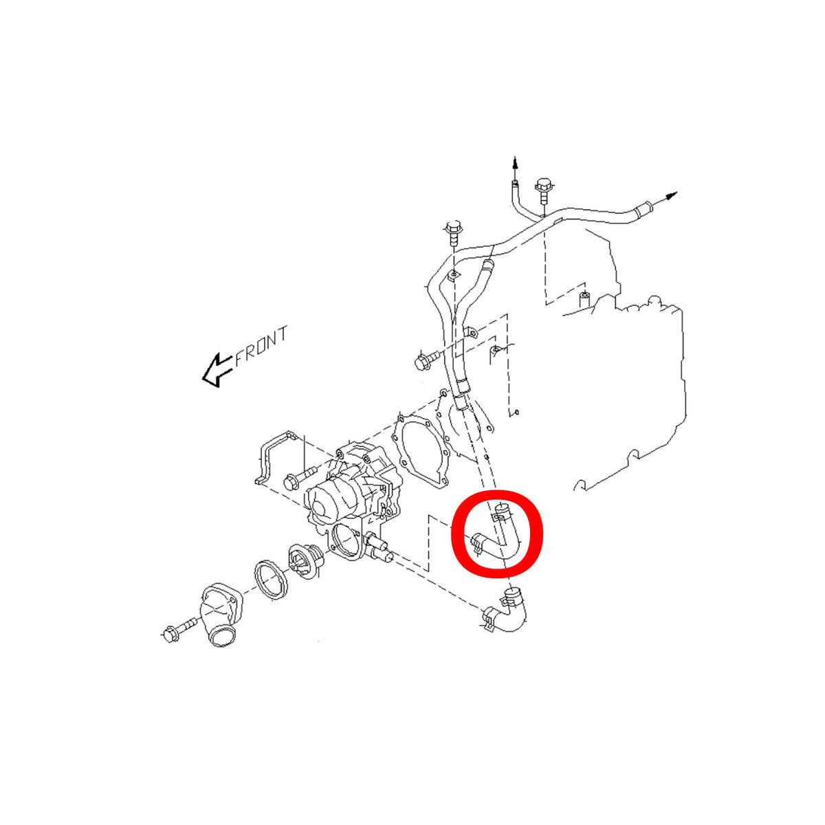 Subaru Water Pump Bypass Hose 2002-2014 WRX/2004-2021 STI