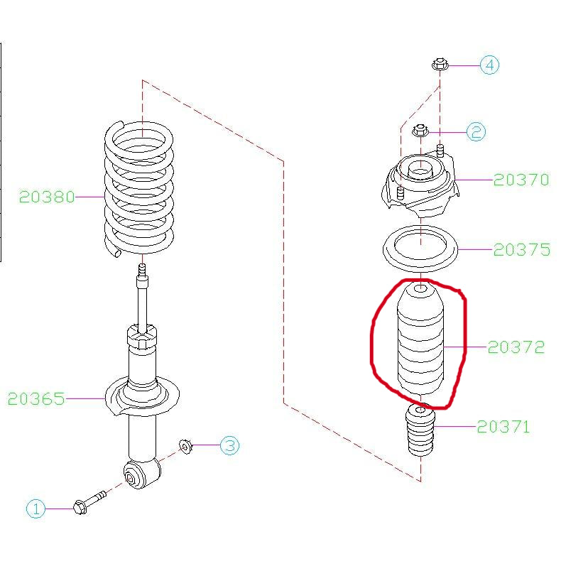 Subaru OEM Rear Strut Dust Boot 2011-2021 WRX/2008-2021 STI