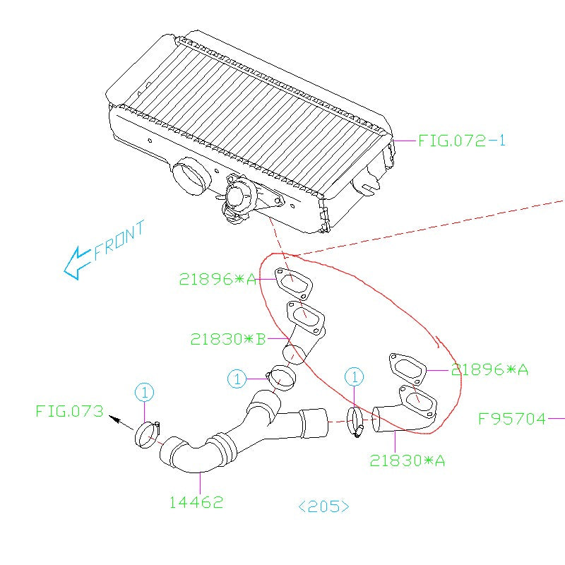 Subaru Intercooler Inlet Gasket Set 2002-2005 WRX/2004-2021 STI