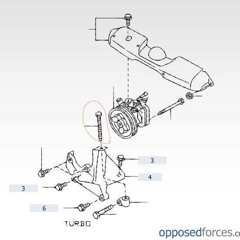 Subaru Power Steering Mounting Bolt 2002-2007 WRX / STi