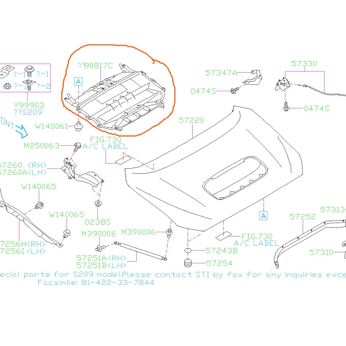 Subaru Hood Scoop Duct 2015-2021 WRX