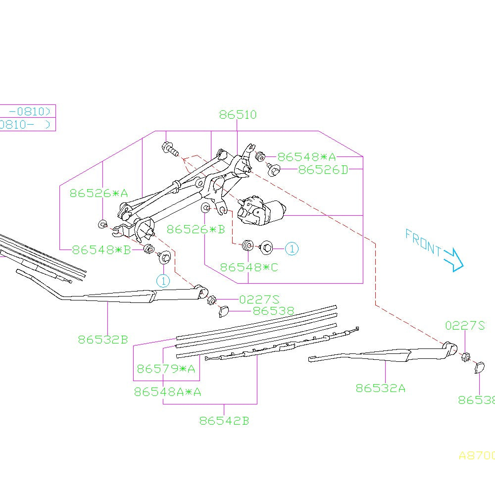 Subaru Wiper Arm 2008-2014 Impreza/WRX/STI