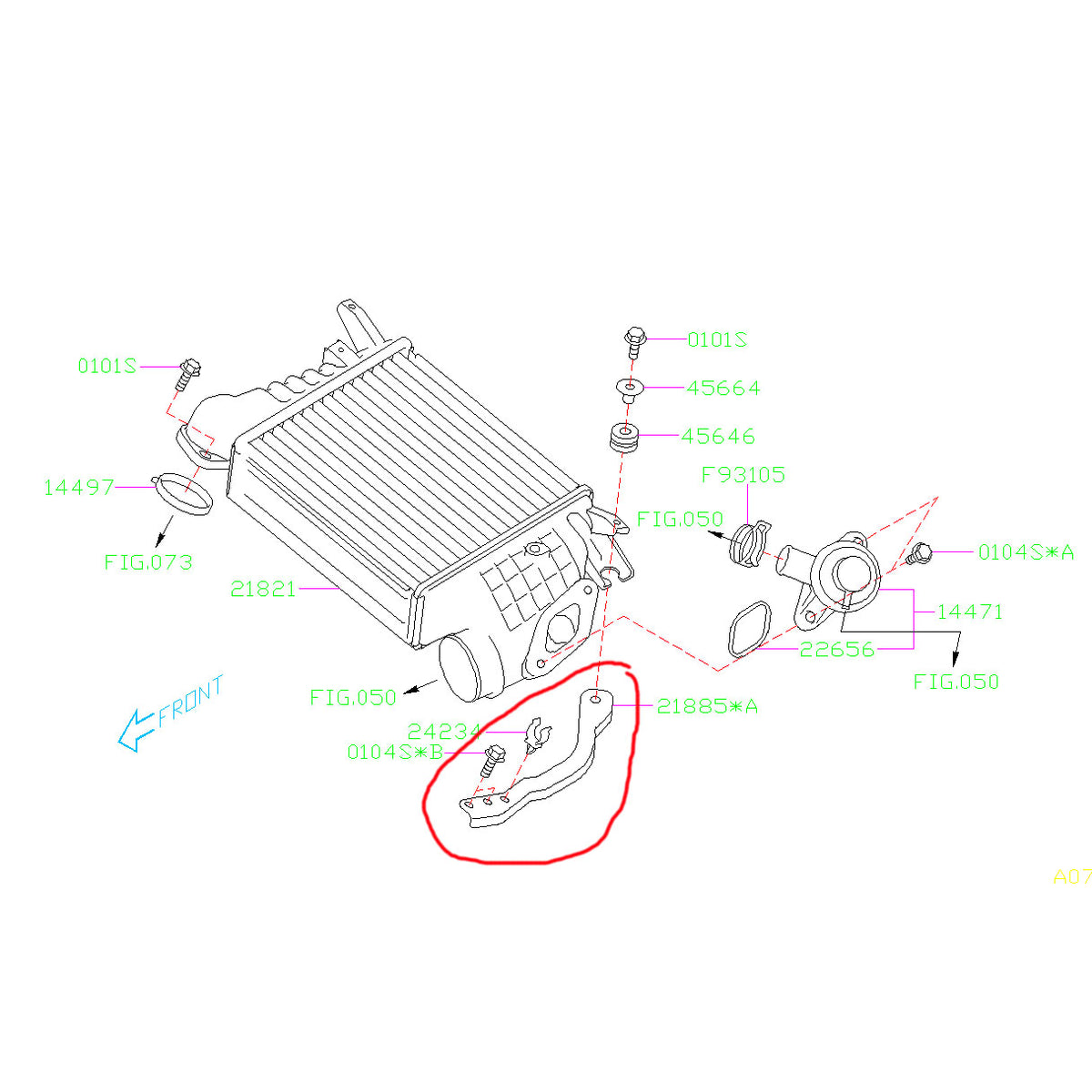 Subaru Left Intercooler Stay Bracket 2008-2014 WRX