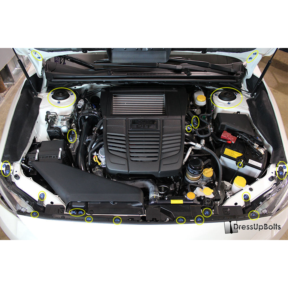 2015+ WRX Titanium Engine Bolt Kit Fastener Locations