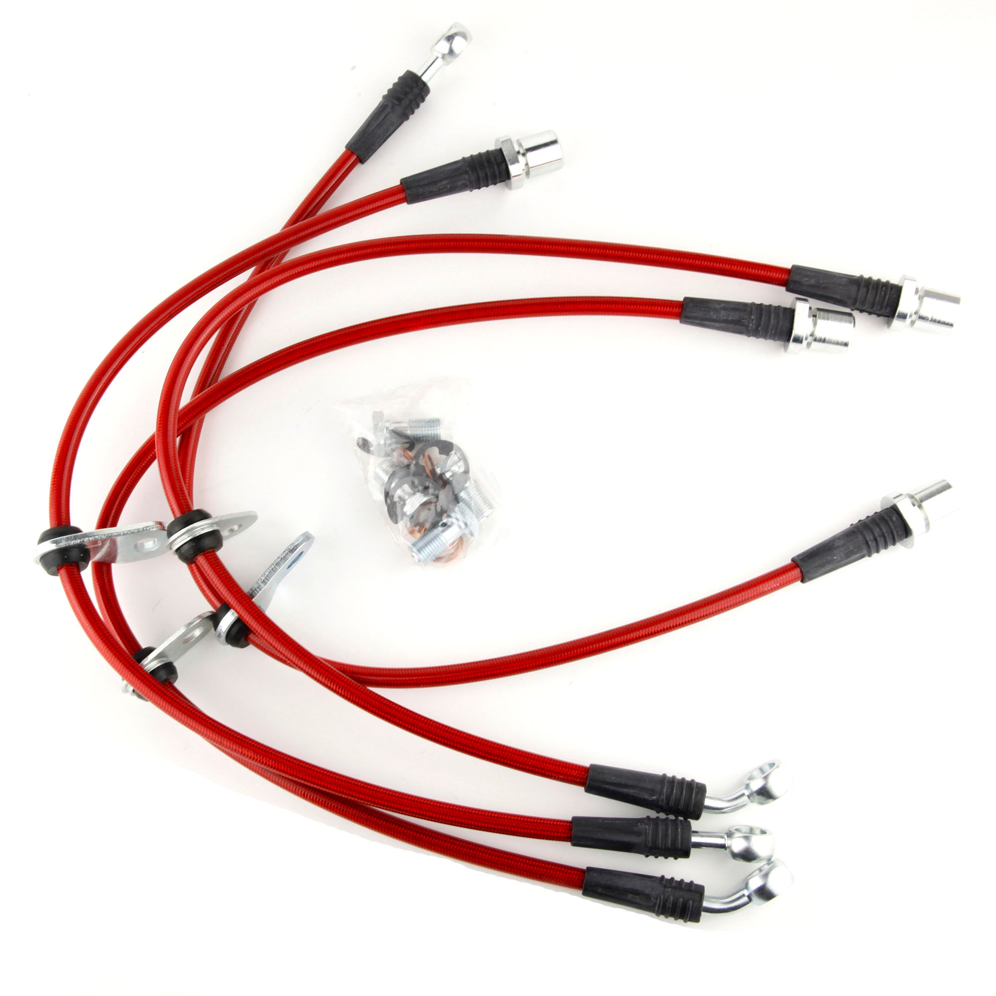 Techna-Fit Stainless Steel Braided Brake Line Set – Front & Rear For Mazda RX-7 GSL (MA-1392)