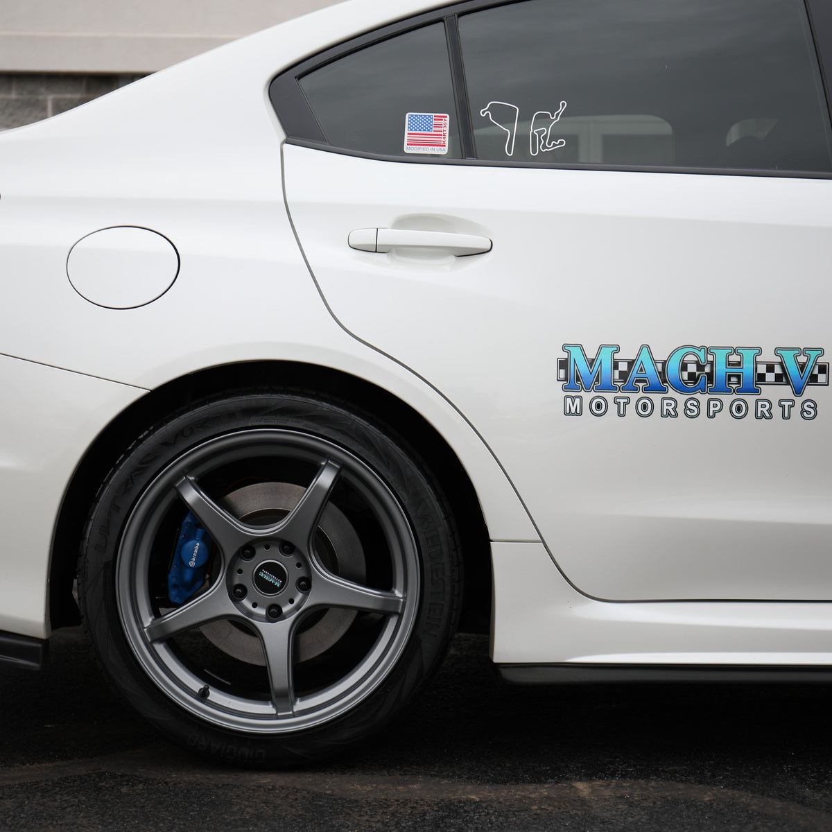 Mach V 18x9.5 Wicked Awesome Storm Gray on 2015 WRX