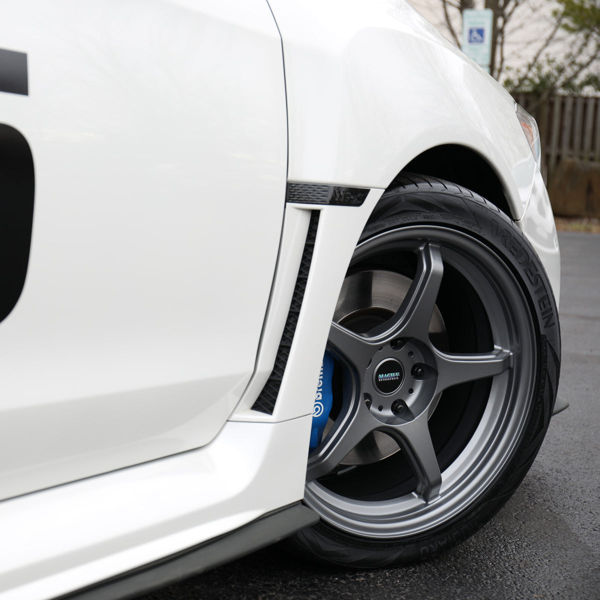Mach V 18x9.5 Wicked Awesome Storm Gray on 2015 WRX