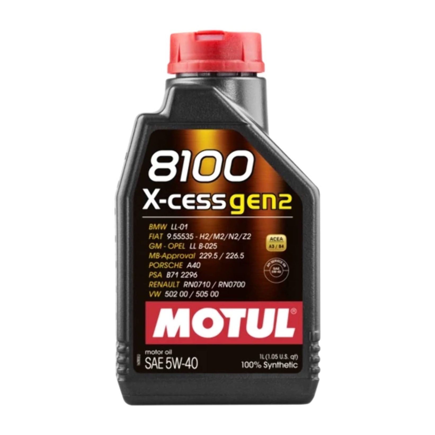 Motul 5W40 X-Cess gen2 Motor Oil 1-Liter Bottle