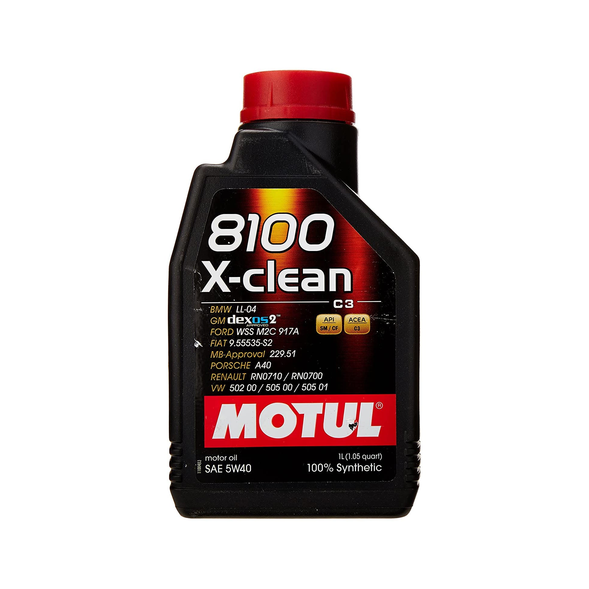 Motul 8100 X-Clean C3 5W40 Motor Oil 1-Liter Bottle