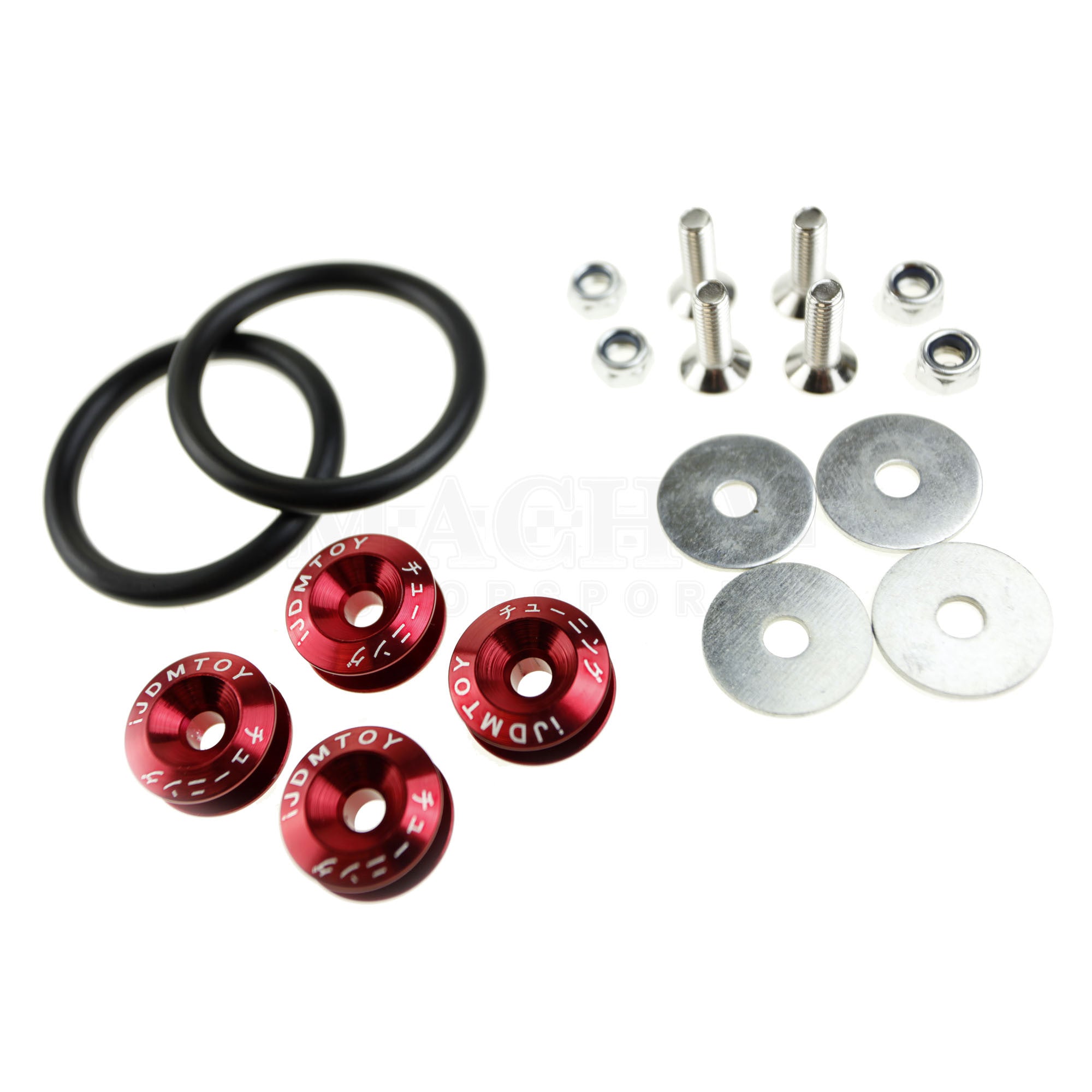 Xotic Tech Black JDMXPERT Quick Release Fasteners Kit – Front Bumper Fender Lids – For Subaru – Aluminum, SortaFlush Style