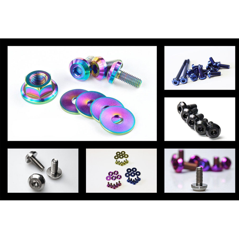 Titanium fasteners assorted colors