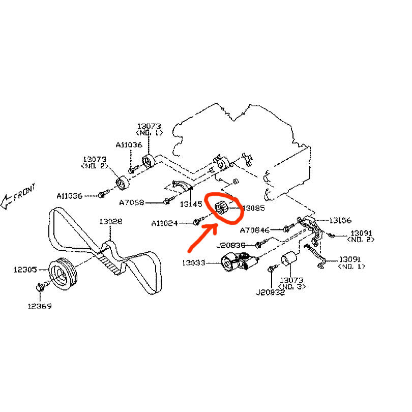 Subaru Cog-Toothed Timing Belt Idler Pulley