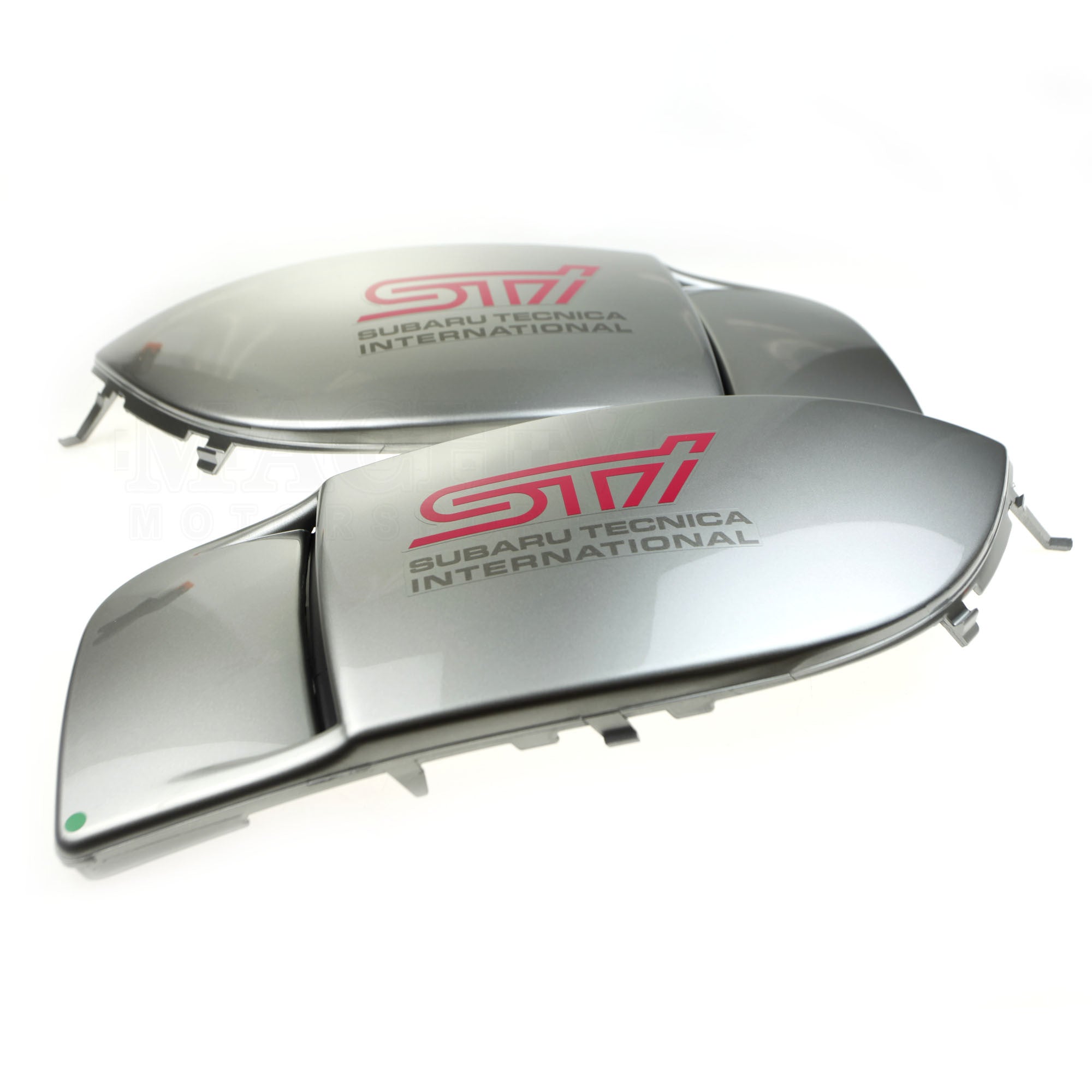DTM Blue Fog Light Bumper Bezel Cover Cap For 2004-2005 Subaru Impreza WRX STi - Red STi Logo