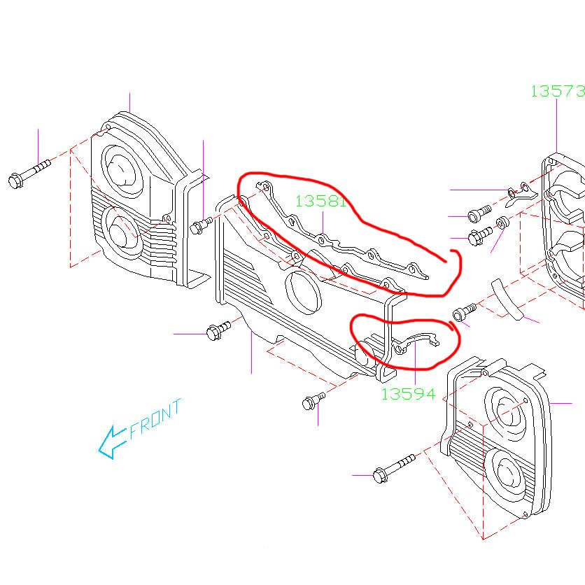 Subaru EJ Timing Belt Cover Gasket Set FastWRX