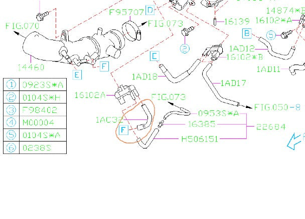 Subaru Upper Evap/Vacuum Line 2008-2014 WRX/STI