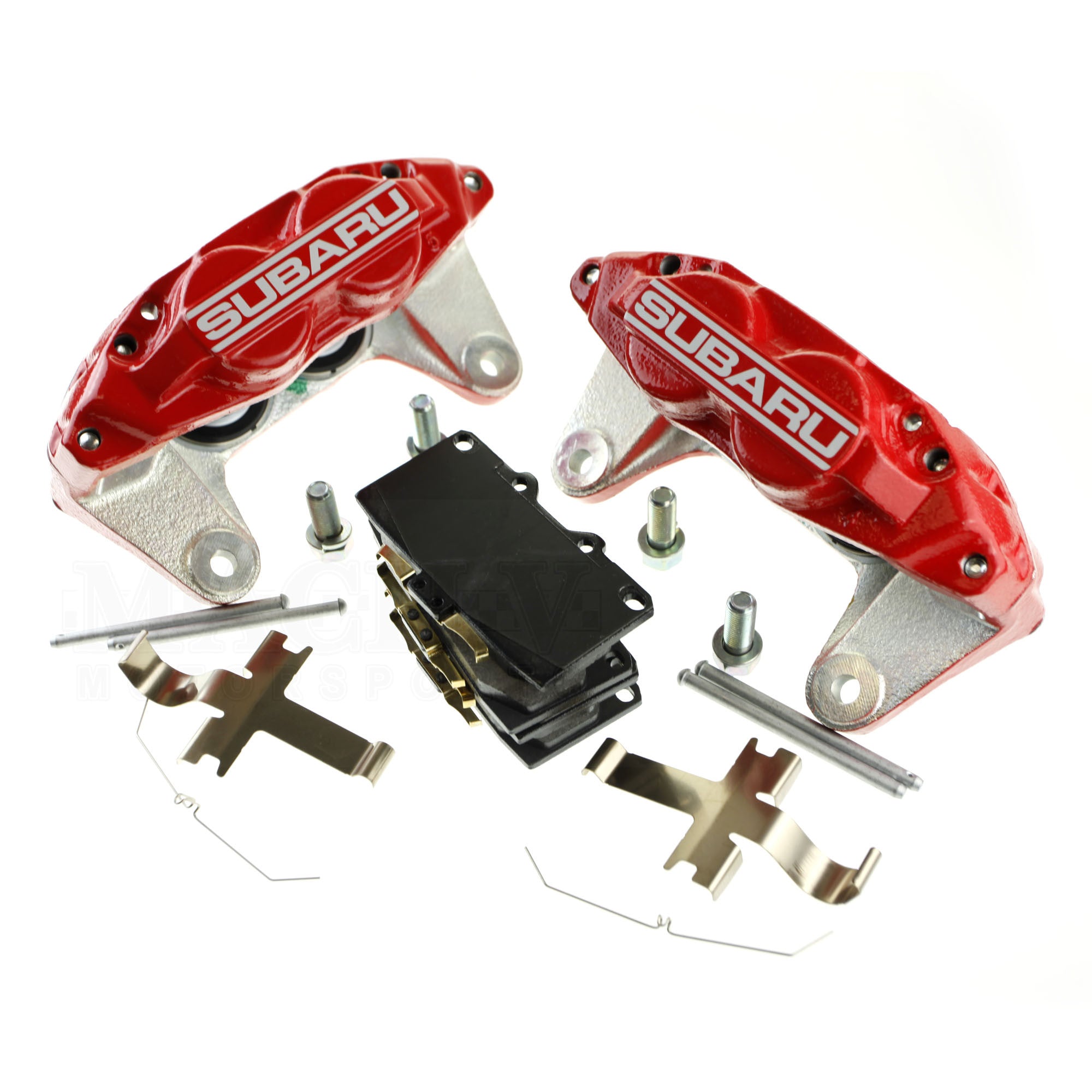 thumbnail image 2 of Genuine Subaru WRX Red 4-Pot Piston Brake Caliper - Left Front (Driver Side) OEM New 2 of 2
