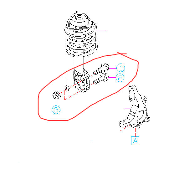Subaru Front Strut-to-Hub Bolt 2002-2014 WRX / STI
