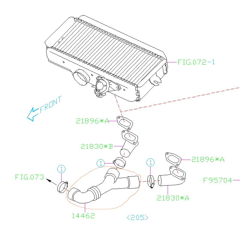 Subaru Intercooler Inlet 2002-2005 WRX