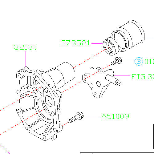 Subaru 5-Speed Center Differential Extension Housing Bolts