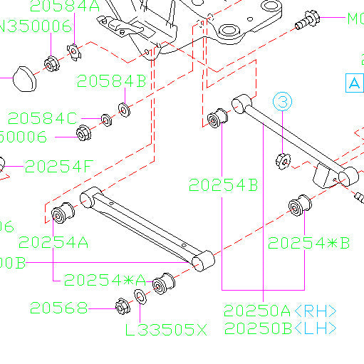 Subaru OEM Lateral Link Bushings 2002-2007 WRX/STI