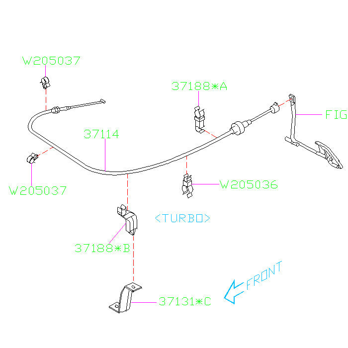 Subaru OEM Throttle Cable Clips 2002-2005 WRX