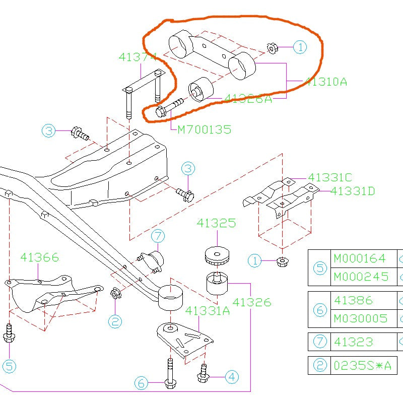 Subaru Differential Mount Bolt Kit 2002-2007 WRX/STI