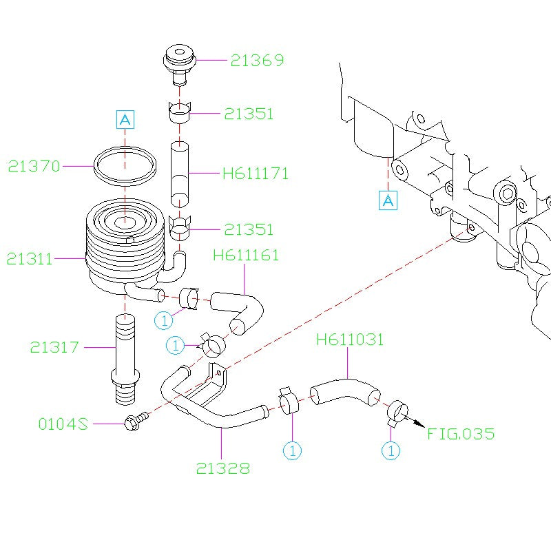 OEM Oil Cooler Elbow 2006-2007 WRX/2004-2021 STI