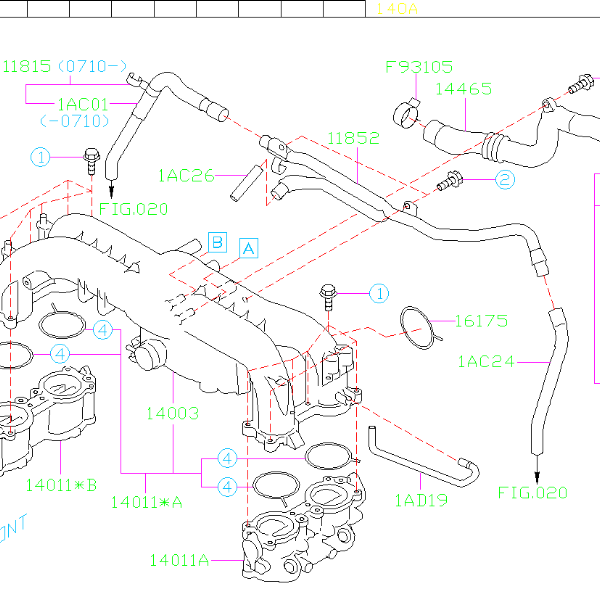 Subaru PCV Breather Hoses 2008-2014 WRX