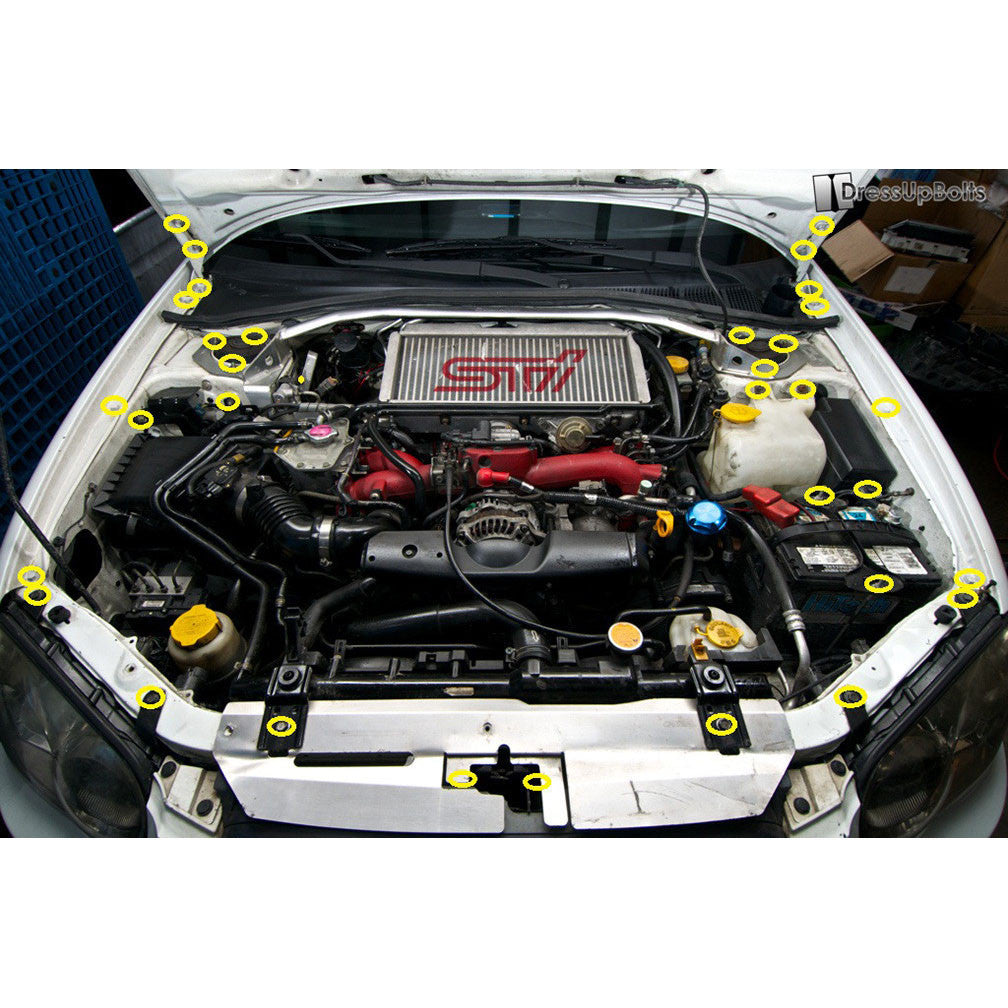 Titanium Engine Bay Dress Up Bolt Kit 2002 2005 WRX and STi