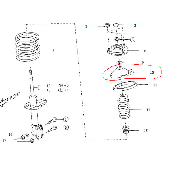 Subaru OEM Front Metal Spring Seat 2002-2007 WRX/STI
