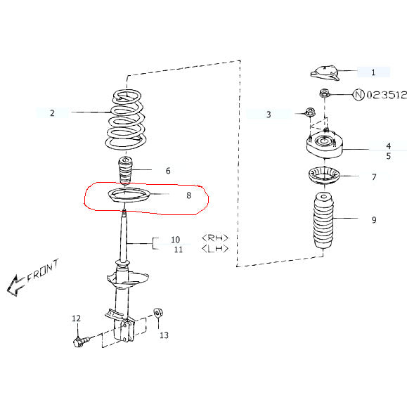 Subaru OEM Rear Lower Rubber Spring Seat 2002-2003 WRX